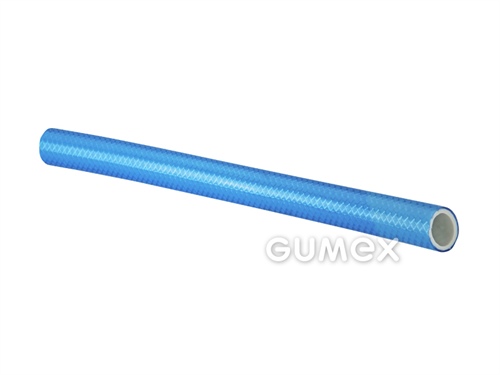 Záhradná hadica BLUEGARDEN, 12,5/17mm, 15bar, PVC, -5°C/+60°C, duša nepriehľadná biela/obal transparentný modrý